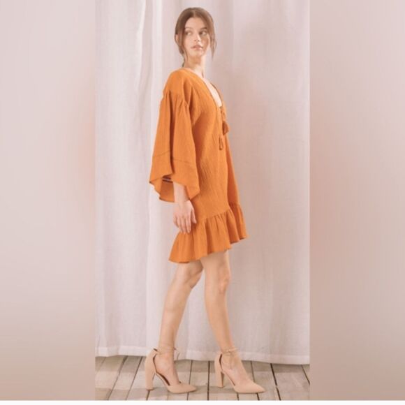 Storia Oversized Bohemian Tunic Mini Dress Size Small - Picture 4 of 15